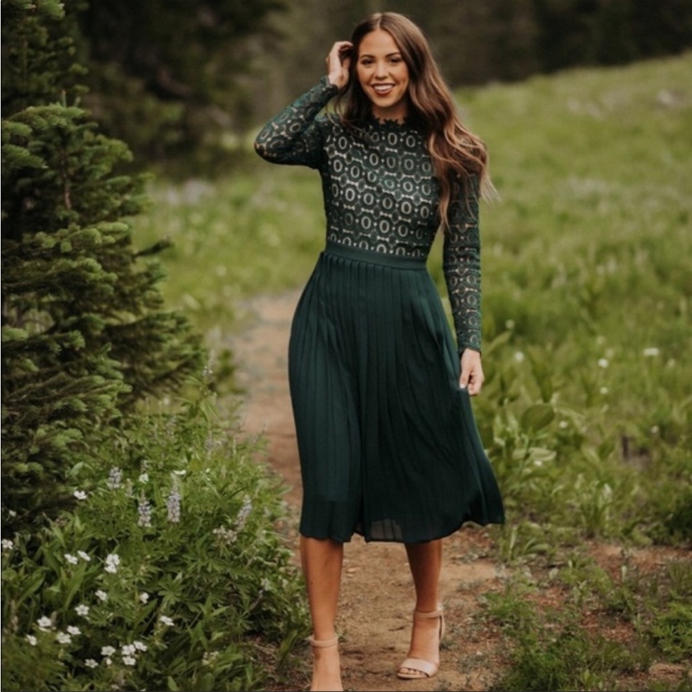 Ivy City Co Hunter Green Arabella Dress